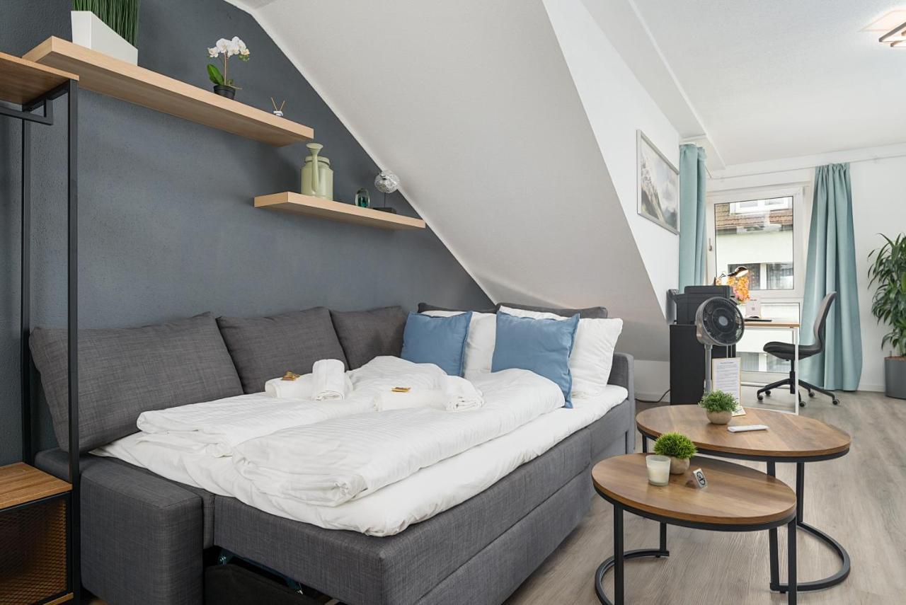 Federnest - Luxus-Studio - Kingsize Boxspringbett - Home-Office Mit Monitor Und Drucker - 11 Min Hbf Дуйсбург Экстерьер фото