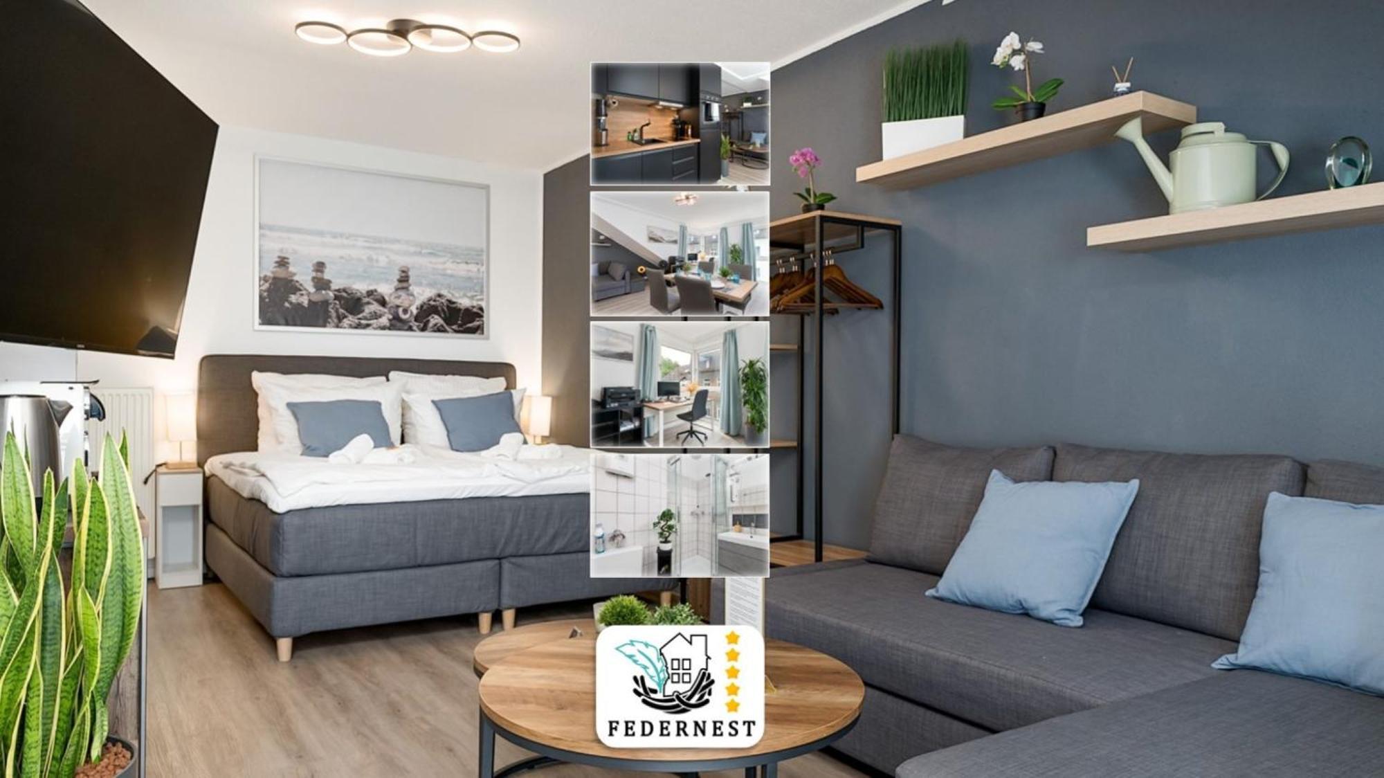 Federnest - Luxus-Studio - Kingsize Boxspringbett - Home-Office Mit Monitor Und Drucker - 11 Min Hbf Дуйсбург Экстерьер фото